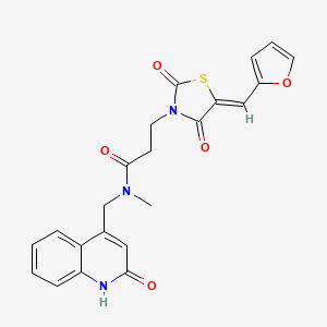 3-[(5Z)-5-(furan-2-ylmethylidene)-2,4-dioxo-1,3-thiazolidin-3-yl]-N-[(2-hydroxyquinolin-4-yl)methyl]-N-methylpropanamide