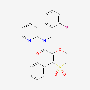 N-(2-fluorobenzyl)-3-phenyl-N-(pyridin-2-yl)-5,6-dihydro-1,4-oxathiine-2-carboxamide 4,4-dioxide