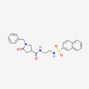 1-benzyl-N-{2-[(naphthalen-2-ylsulfonyl)amino]ethyl}-5-oxopyrrolidine-3-carboxamide