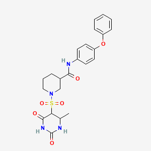 1-[(4-methyl-2,6-dioxo-1,3-diazinan-5-yl)sulfonyl]-N-(4-phenoxyphenyl)piperidine-3-carboxamide