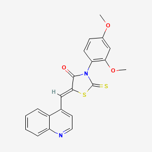 3-(2,4-Dimethoxyphenyl)-5-(4-quinolylmethylene)-2-thioxo-1,3-thiazolidin-4-one