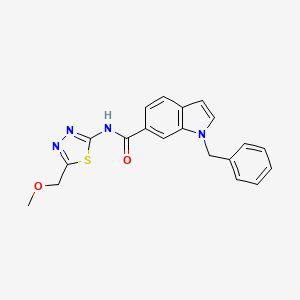 1-benzyl-N-[(2E)-5-(methoxymethyl)-1,3,4-thiadiazol-2(3H)-ylidene]-1H-indole-6-carboxamide