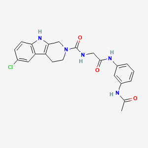 N-(2-{[3-(acetylamino)phenyl]amino}-2-oxoethyl)-6-chloro-1,3,4,9-tetrahydro-2H-beta-carboline-2-carboxamide