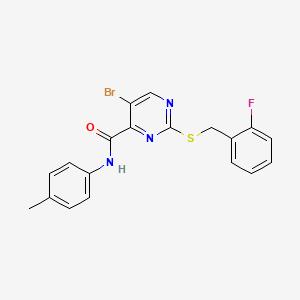 5-bromo-2-[(2-fluorobenzyl)sulfanyl]-N-(4-methylphenyl)pyrimidine-4-carboxamide