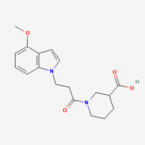 1-[3-(4-methoxy-1H-indol-1-yl)propanoyl]piperidine-3-carboxylic acid