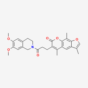 6-[3-(6,7-dimethoxy-3,4-dihydroisoquinolin-2(1H)-yl)-3-oxopropyl]-3,5,9-trimethyl-7H-furo[3,2-g]chromen-7-one