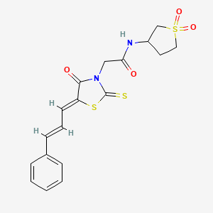 N-(1,1-dioxidotetrahydrothiophen-3-yl)-2-{(5Z)-4-oxo-5-[(2E)-3-phenylprop-2-en-1-ylidene]-2-thioxo-1,3-thiazolidin-3-yl}acetamide