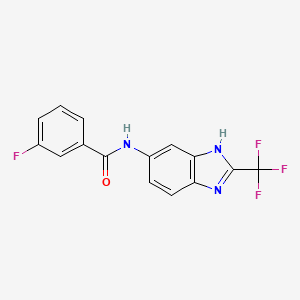 3-fluoro-N-[2-(trifluoromethyl)-1H-benzimidazol-5-yl]benzamide