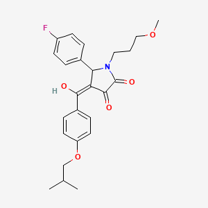 (4E)-5-(4-fluorophenyl)-4-{hydroxy[4-(2-methylpropoxy)phenyl]methylidene}-1-(3-methoxypropyl)pyrrolidine-2,3-dione