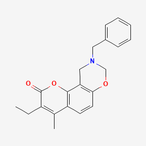 9-benzyl-3-ethyl-4-methyl-9,10-dihydro-2H,8H-chromeno[8,7-e][1,3]oxazin-2-one