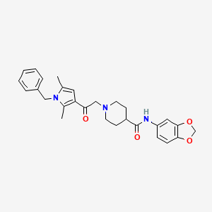 N-(2H-1,3-benzodioxol-5-yl)-1-[2-(1-benzyl-2,5-dimethyl-1H-pyrrol-3-yl)-2-oxoethyl]piperidine-4-carboxamide