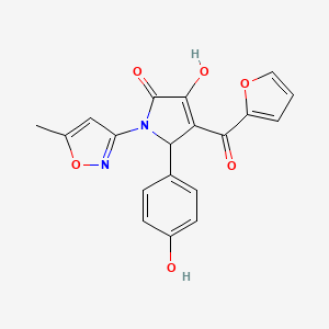 (4E)-4-[furan-2-yl(hydroxy)methylidene]-5-(4-hydroxyphenyl)-1-(5-methyl-1,2-oxazol-3-yl)pyrrolidine-2,3-dione