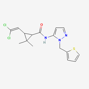 3-(2,2-dichloroethenyl)-2,2-dimethyl-N-[1-(thiophen-2-ylmethyl)-1H-pyrazol-5-yl]cyclopropanecarboxamide