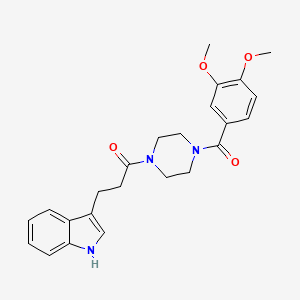 1-{4-[(3,4-dimethoxyphenyl)carbonyl]piperazin-1-yl}-3-(1H-indol-3-yl)propan-1-one