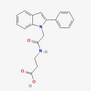 3-[2-(2-phenyl-1H-indol-1-yl)acetamido]propanoic acid