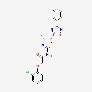 2-(2-chlorophenoxy)-N-[(2E)-4-methyl-5-(3-phenyl-1,2,4-oxadiazol-5-yl)-1,3-thiazol-2(3H)-ylidene]acetamide