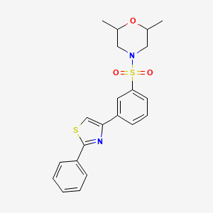 2,6-Dimethyl-4-[3-(2-phenyl-thiazol-4-yl)-benzenesulfonyl]-morpholine