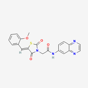 2-[(5Z)-5-(2-methoxybenzylidene)-2,4-dioxo-1,3-thiazolidin-3-yl]-N-(quinoxalin-6-yl)acetamide