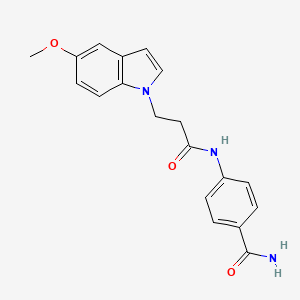 4-{[3-(5-methoxy-1H-indol-1-yl)propanoyl]amino}benzamide