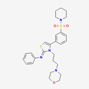 N-[(2Z)-3-[3-(morpholin-4-yl)propyl]-4-[3-(piperidin-1-ylsulfonyl)phenyl]-1,3-thiazol-2(3H)-ylidene]aniline