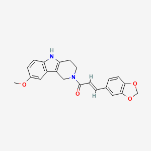 (2E)-3-(1,3-benzodioxol-5-yl)-1-(8-methoxy-1,3,4,5-tetrahydro-2H-pyrido[4,3-b]indol-2-yl)prop-2-en-1-one