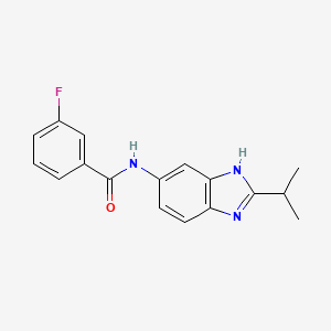 3-fluoro-N-[2-(propan-2-yl)-1H-benzimidazol-5-yl]benzamide