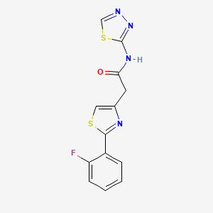 2-[2-(2-fluorophenyl)-1,3-thiazol-4-yl]-N-[(2Z)-1,3,4-thiadiazol-2(3H)-ylidene]acetamide