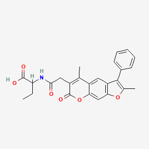 2-{[(2,5-dimethyl-7-oxo-3-phenyl-7H-furo[3,2-g]chromen-6-yl)acetyl]amino}butanoic acid