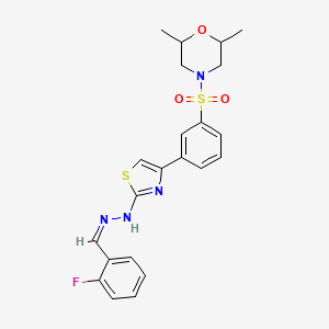 4-[(3-{2-[(2Z)-2-(2-fluorobenzylidene)hydrazinyl]-1,3-thiazol-4-yl}phenyl)sulfonyl]-2,6-dimethylmorpholine