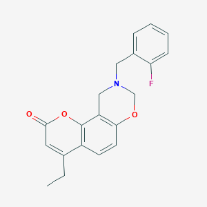 4-ethyl-9-(2-fluorobenzyl)-9,10-dihydro-2H,8H-chromeno[8,7-e][1,3]oxazin-2-one