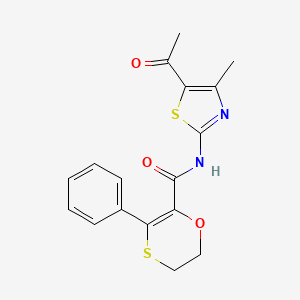 N-[(2Z)-5-acetyl-4-methyl-1,3-thiazol-2(3H)-ylidene]-3-phenyl-5,6-dihydro-1,4-oxathiine-2-carboxamide