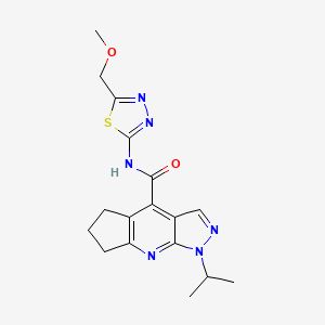 1-isopropyl-N-(5-(methoxymethyl)-1,3,4-thiadiazol-2-yl)-1,5,6,7-tetrahydrocyclopenta[b]pyrazolo[4,3-e]pyridine-4-carboxamide