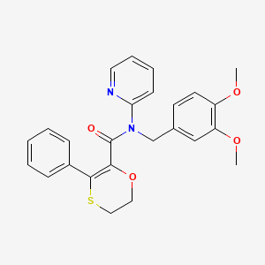 N-(3,4-dimethoxybenzyl)-3-phenyl-N-(pyridin-2-yl)-5,6-dihydro-1,4-oxathiine-2-carboxamide