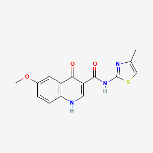 6-methoxy-N-[(2Z)-4-methyl-1,3-thiazol-2(3H)-ylidene]-4-oxo-1,4-dihydroquinoline-3-carboxamide