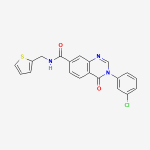 3-(3-chlorophenyl)-4-oxo-N-(thiophen-2-ylmethyl)-3,4-dihydroquinazoline-7-carboxamide