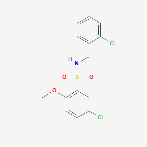 5-chloro-N-[(2-chlorophenyl)methyl]-2-methoxy-4-methylbenzene-1-sulfonamide