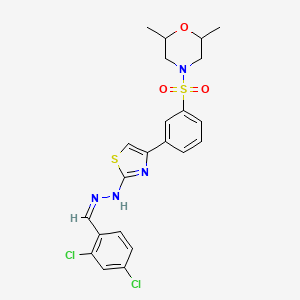 4-[(3-{2-[(2Z)-2-(2,4-dichlorobenzylidene)hydrazinyl]-1,3-thiazol-4-yl}phenyl)sulfonyl]-2,6-dimethylmorpholine