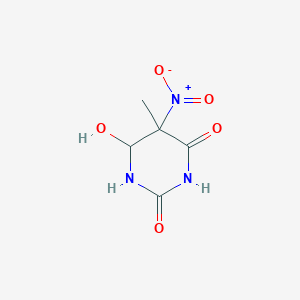 molecular formula C5H7N3O5 B1218890 2,4(1H,3H)-Pyrimidinedione, dihydro-6-hydroxy-5-methyl-5-nitro- CAS No. 59698-25-8