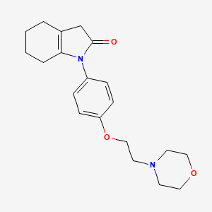 molecular formula C20H26N2O3 B1218893 1,3,4,5,6,7-Hexahydro-1-(4-(2-(4-morpholinyl)ethoxy)phenyl)-2H-indol-2-one CAS No. 67019-69-6