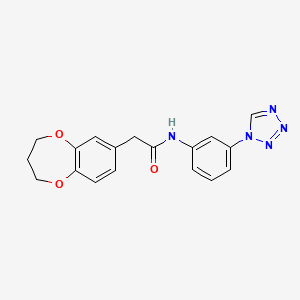 2-(3,4-dihydro-2H-1,5-benzodioxepin-7-yl)-N-[3-(1H-tetrazol-1-yl)phenyl]acetamide