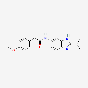 2-(4-methoxyphenyl)-N-[2-(propan-2-yl)-1H-benzimidazol-5-yl]acetamide