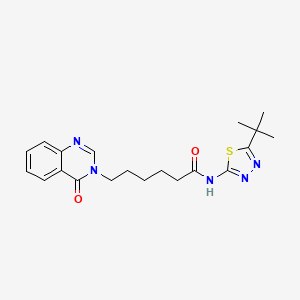 N-[(2Z)-5-tert-butyl-1,3,4-thiadiazol-2(3H)-ylidene]-6-(4-oxoquinazolin-3(4H)-yl)hexanamide