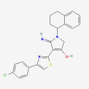 4-[4-(4-chlorophenyl)-1,3-thiazol-2-yl]-5-imino-1-(1,2,3,4-tetrahydronaphthalen-1-yl)-2,5-dihydro-1H-pyrrol-3-ol