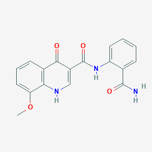 N-(2-carbamoylphenyl)-4-hydroxy-8-methoxyquinoline-3-carboxamide