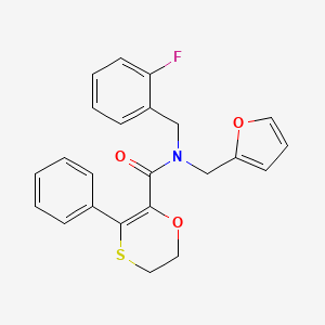 N-(2-fluorobenzyl)-N-(furan-2-ylmethyl)-3-phenyl-5,6-dihydro-1,4-oxathiine-2-carboxamide