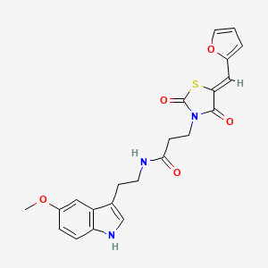 3-[(5Z)-5-(furan-2-ylmethylidene)-2,4-dioxo-1,3-thiazolidin-3-yl]-N-[2-(5-methoxy-1H-indol-3-yl)ethyl]propanamide