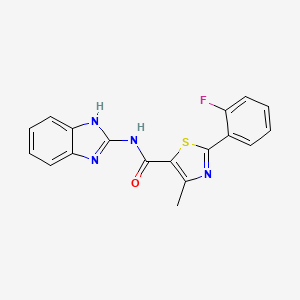 N-(1,3-dihydro-2H-benzimidazol-2-ylidene)-2-(2-fluorophenyl)-4-methyl-1,3-thiazole-5-carboxamide