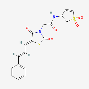 N-(1,1-dioxido-2,3-dihydrothiophen-3-yl)-2-{(5Z)-2,4-dioxo-5-[(2E)-3-phenylprop-2-en-1-ylidene]-1,3-thiazolidin-3-yl}acetamide