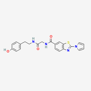 N-(2-{[2-(4-hydroxyphenyl)ethyl]amino}-2-oxoethyl)-2-(1H-pyrrol-1-yl)-1,3-benzothiazole-6-carboxamide