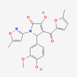 (4E)-5-(4-hydroxy-3-methoxyphenyl)-4-[hydroxy(5-methylfuran-2-yl)methylidene]-1-(5-methyl-1,2-oxazol-3-yl)pyrrolidine-2,3-dione